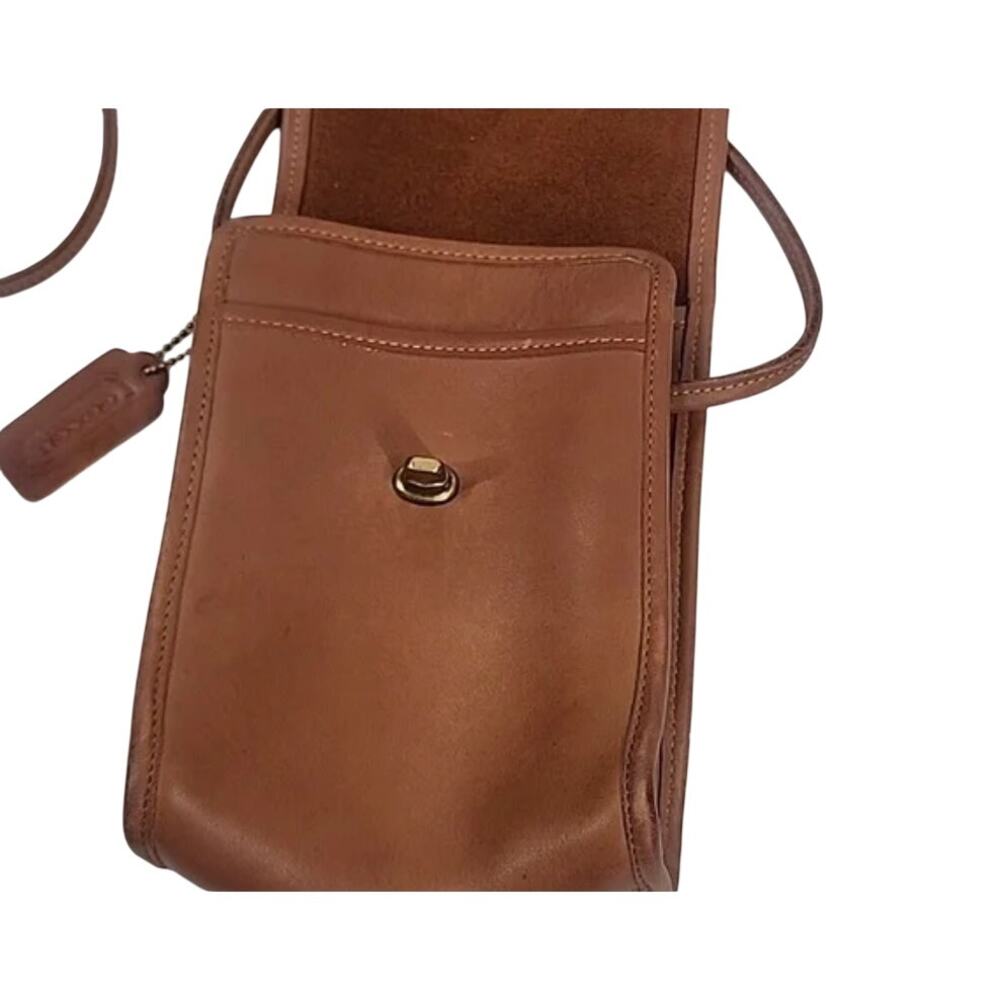 Vintage Coach Leather Crossbody Scooter Bag Tan RARE - Picture 8 of 14